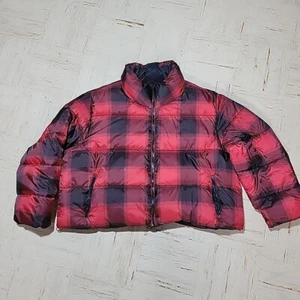 Old Navy Womens Puffer Jacket XXL Tall Water Resistant Red Coat Zipper Front - Picture 1 of 13
