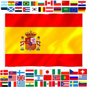 Flag Of Spain XL And Countries World Big 150x90cm Shield Polyester Quality - Picture 1 of 79