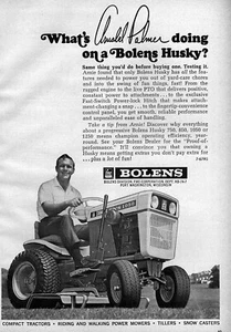 Tractor de jardín Bolens Husky 1050 1967 anuncio original con Arnold Palmer - Imagen 1 de 1