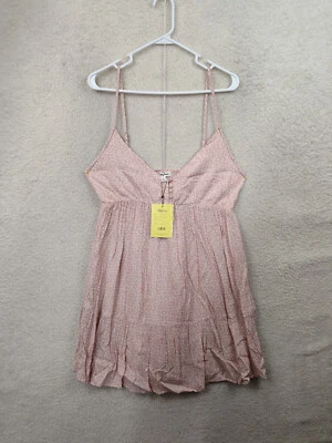 Vestido de mujer Salado Limón grande rosa floral 100 % rayón sin mangas cuello en V volantes Foto 1 de 4