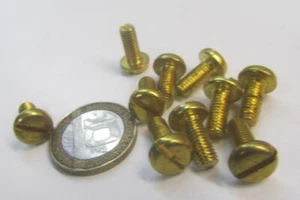 Brass Pan Head Machine Screw Slotted M5 x 0.8 x 12mm Length, 20 pcs - Picture 1 of 20