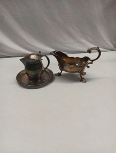 Paul Revere F.B Rogers Silver Co. Reproduction Lot Of 3 Footed Sugar Bowl Saucer - Picture 1 of 14