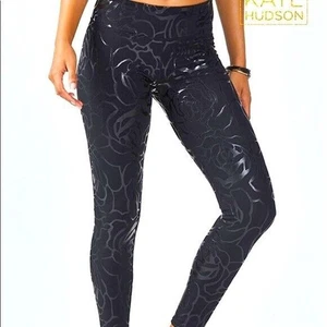 Fabletics Salar Midrise Power Hold Black Shiny Floral Printed Legging size XXL - Picture 1 of 10