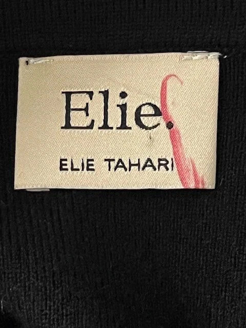 Elie Tahari 女式纽扣开衫毛衣夹克黑色刺绣中号 — 第 1/3 张图片