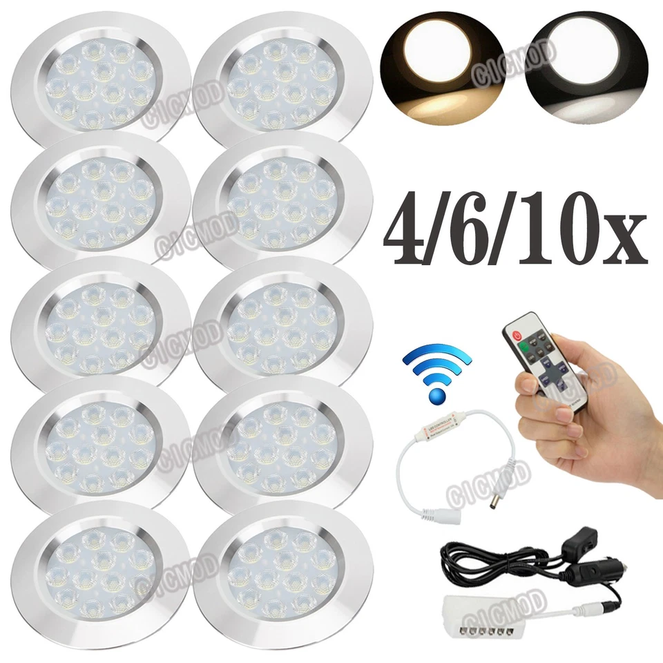12V Recessed LED Spot Ceiling Lights Camper Van Caravan Motorhome Boat Downlight - Image 1 of 4