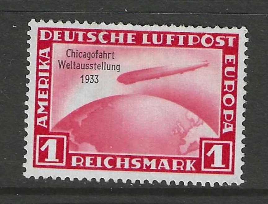 Германия 1933 1 Mark Zeppelin World EXPO Chicago Flight неиспользованный $701.00 - Изображение 1 из 1