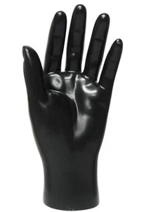 MN-HandsM BLACK LEFT Male Mannequin Hand Jewelry Glove Display (BLACK ONLY) - Picture 1 of 8