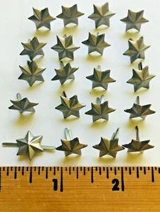 Pewter Color Dimensional Star Brads 20 pieces Christmas  NEW - Picture 1 of 1