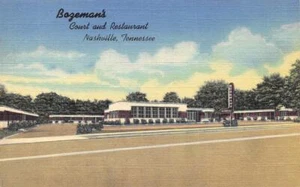 Nashville, Tennessee BOZEMAN'S Roadside Art Deco ca 1940s Linen Vintage Postcard - Picture 1 of 2