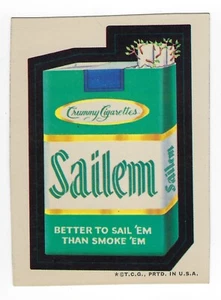1973 Wacky Packages 2nd Series 2 SAIL 'EM CIGS wb BLUE LINE PROOF no diecut ex - Picture 1 of 2
