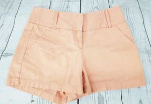 New York & Company Shorts Sz 6 Women Orange Flat Front 100% Cotton Casual Summer - Picture 1 of 8