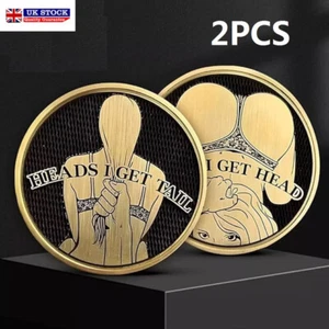 2x Monete Divertenti Testa e Coda,Doppio Lato Sexy Donna Coin,Sfida Adulti UK - Foto 1 di 6