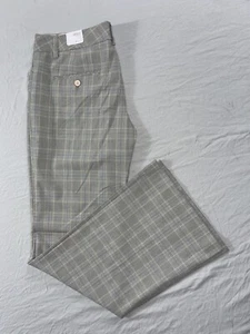 Express Editor Low Rise Flare Leg Stretch Pants. Multi-Color Plaid, Women's 6R. - Picture 1 of 7