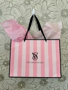 VICTORIAS SECRET Pink LARGE 16x12x6" Store Tote SHOPPING GIFT BAG w/Tissue Paper - Picture 1 of 6