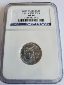 2006 American Platinum Eagle - 1/4 oz - $25 - NGC MS70 - Early Releases - Picture 1 of 2