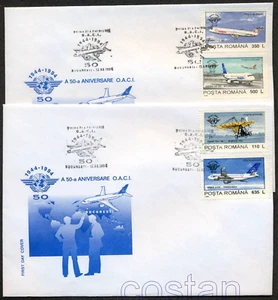 1994 Boeing 737,Airbus,Vuia 1,ICAO,Airplane,Civil Aviation,Romania,Mi.5013 Y,FDC - Picture 1 of 2