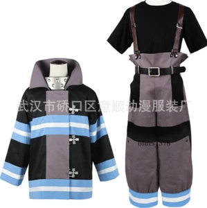 Fire Force Fire Brigade Uniform Shinra Kusakabe Men's Cosplay Costume Halloween - Picture 1 of 7
