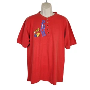 Camisa Henley Vintage Catálogo Disney Para Hombre Grande Pooh Piglet Roja Manga Corta  - Imagen 1 de 8