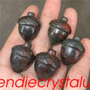 5pcs Natural Dragon Blood Stone Acorns Quartz Crystal Mineral 1" Gem Healing - Picture 1 of 12