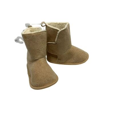 Nuevas Botas Rising Stars Niñas Infante Bebé Talla 3 9 12 Meses Beige Tostado Piel Sherpa Foto 1 de 4