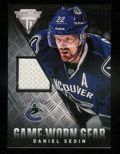 2013-14 PANINI TITANIUM GAME WORN GEAR DANIEL SEDIN JERSEY VANCOUVER CANUCKS - Picture 1 of 2