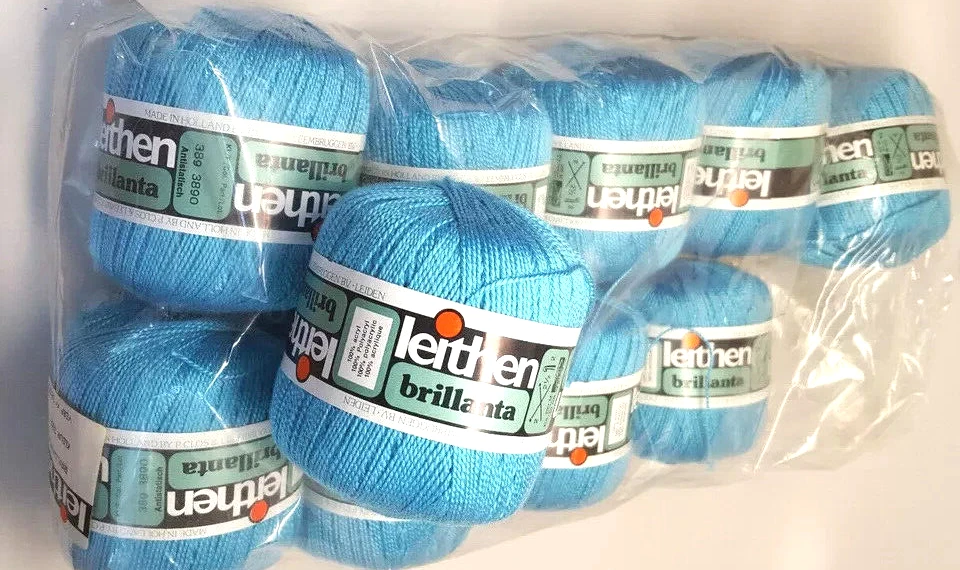 Bolsa completa de 10 madejas combinadas hilo Leithen Brillanta vintage - 389 azul cielo TM Foto 1 de 1