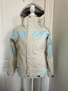 Women’s XS Bonfire Snowboarding Company Ski Fusion Series Beige Blue Jacket - Picture 1 of 12
