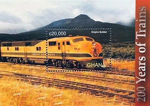 GHANA TRAIN STAMPS S/S 2005 MNH EMPIRE BUILDER 200 YEARS OF TRAINS LOCOMOTIVE 1 - Picture 1 of 1