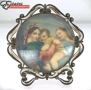 Hand Painted Sterling Silver Filigree Frame - Picture 1 of 4