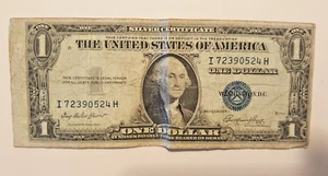1935 WASHINGTON ONE DOLLAR SILVER CERTIFICATE SERIES E I72390524H - Picture 1 of 2