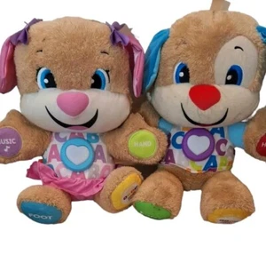 Fisher Price Laugh&Learn Smart Stages Sis And Bro Puppy Dogs Toddler Plush Toy - Picture 1 of 8