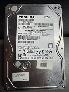 DISCO DURO EXTERNO HDD TOSHIBA DT01ACA050 FEB2015 AAH AA00/7C0 SATA III 500GB - Imagen 1 de 3
