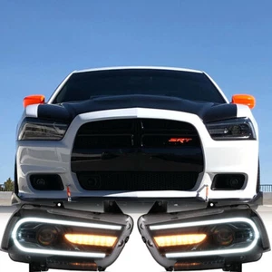 Faros LED con señalización de giro secuencial para Dodge Charger 2011-2014 lámparas de proyector - Imagen 1 de 16