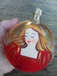 Signed Blown Glass Angel Stringed Instrument Christmas Ornament Poland 2005 - Picture 1 of 7