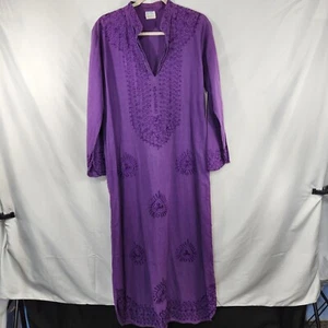 MORIKI Embroidered Purple Kaftan Size Large (JJ-11) - Picture 1 of 9