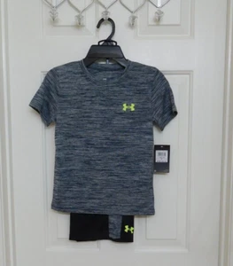 NWT 2pc Under Armour Pitch Gray Shirt & Shorts Set sz 5 - Picture 1 of 1
