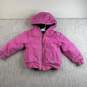 Pink Carhartt Jacket Toddler Size 4T Hooded - Picture 1 of 4