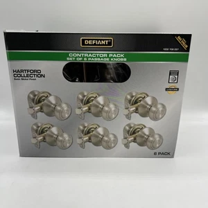 Hartford Satin Nickel Hall and Closet Door Knob Contractor Pack (6-Piece) - Picture 1 of 6