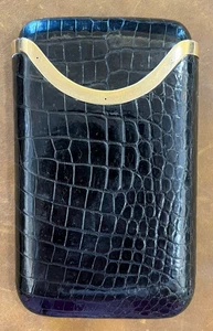 Portasigari Asprey of London, coccodrillo e oro 9Kt con punzone Londra 1972 - Foto 1 di 10