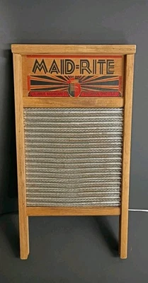 Antique Vintage MAID-RITE Columbus Washboard Co Standard Family Size No 2072 - Image 1 of 4