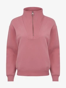 LeMieux Keira Quarter Zip Sweatshirt Cranberry Relaxed Fleece Inner - Picture 1 of 6