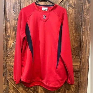 Majestic Herren Boston Red Sox Langarm Rot Therma Baselayer Shirt Rundhalsausschnitt - Bild 1 von 7