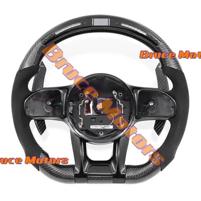 Volante de gamuza LED de fibra de carbono para Mercedes Benz AMG G63 C E S GLE 18-20 Foto 1 de 4