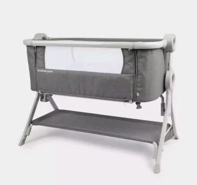 Mothercare Co Sleeper Crib Bedside Baby Standard Folding Portable w/Stand - Grey - Image 1 of 4