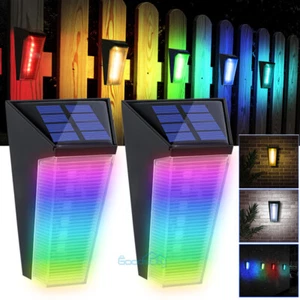 2PCS Lamparas Luces LED Solares De Pared Para Jardin Patio Exterior Impermeable - Picture 1 of 20
