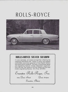 1967 Rolls-Royce Silver Shadow English Leather Walnut Wood LG VINTAGE PRINT AD - Picture 1 of 2