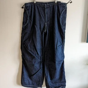 BDG Baggy Tech Hose Low Rise weites Bein dunkelblau Größe W26 L32 UVP 65£ - Bild 1 von 8