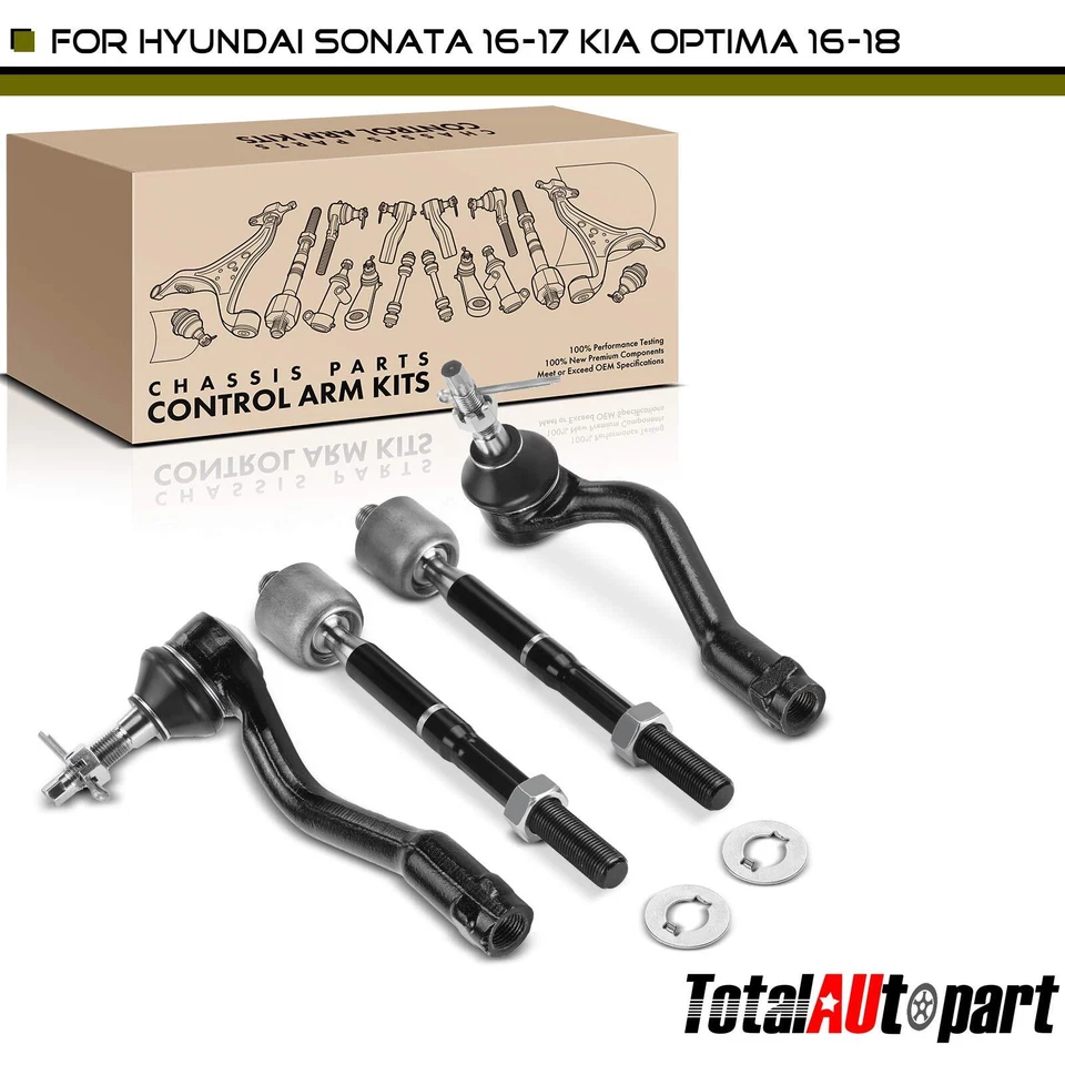 Extremo de barra de amarre para Hyundai Sonata 2016-2017 Kia Optima 16-18 delantero interior y exterior Foto 1 de 4