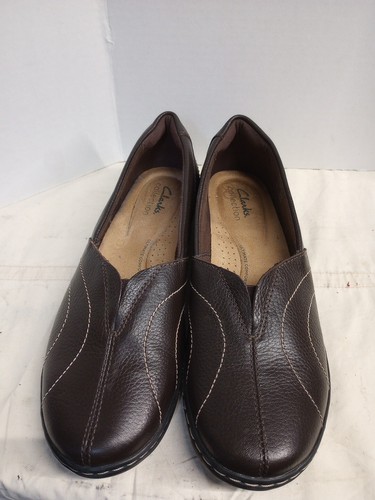 Mocassini casual Clarks Collection da donna taglia 8M 28850 marroni in pelle