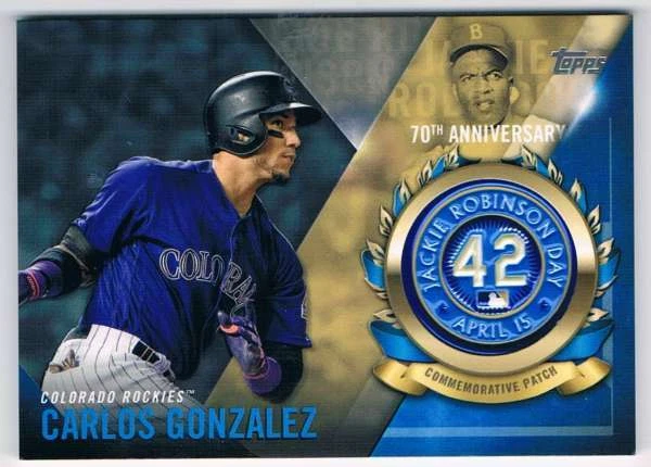 2017 Topps Jackie Robinson Day Logo Patches #JRPC-CG Carlos Gonzalez NM-MT Rocki - Image 1 of 1